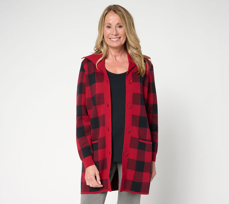 Denim & Co. Regular Button Front Sweater Tunic Cardigan — View 26