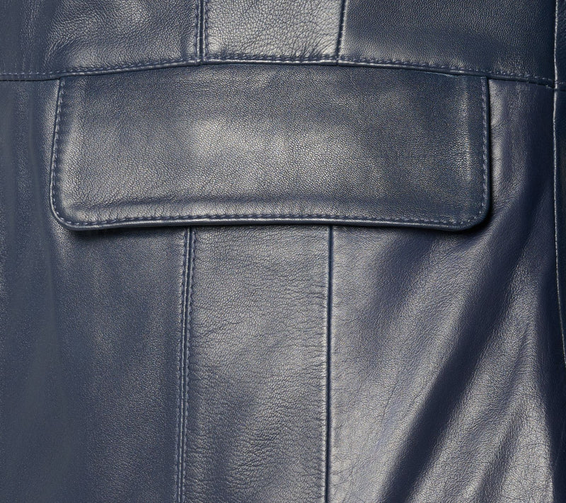 Denim & Co. Petite Lamb Leather Zip Front Jacket — View 8