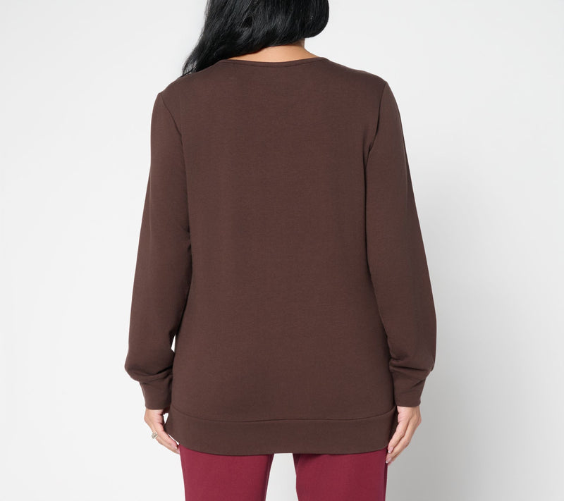 Quacker Factory Happy Harvest Punch Needle French Terry Top — View 4