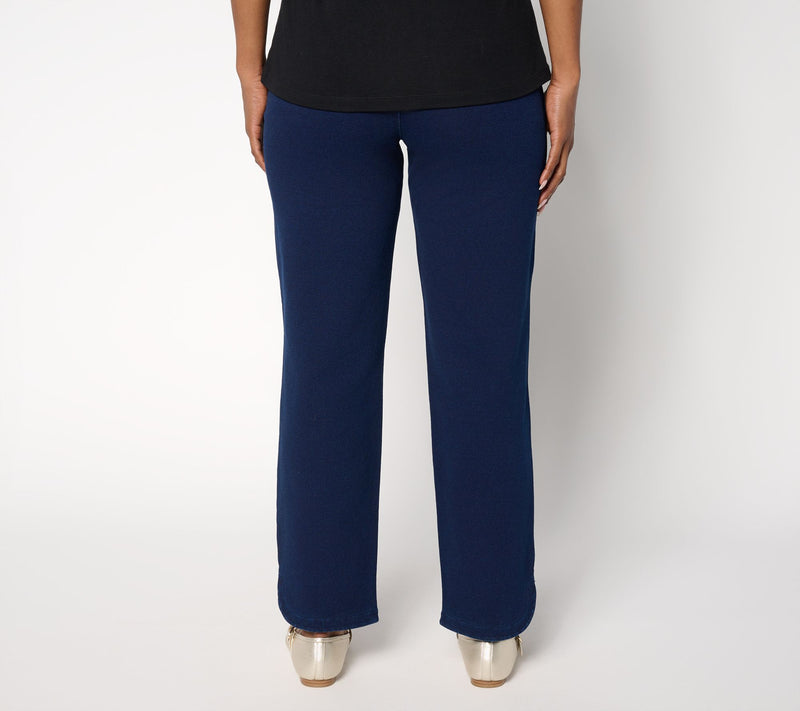 Quacker Factory DreamJeannes Regular Swirl Leaves Tulip Hem Ankle Jeans — View 8