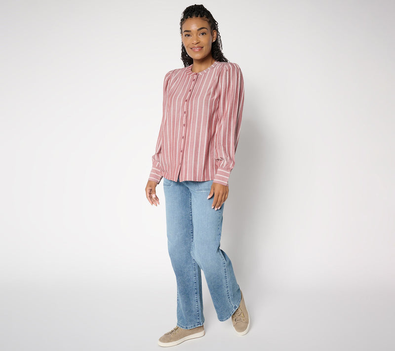 Me by Jennie Garth Regular Repreve Wide Leg Jeans- Indigo — View 5
