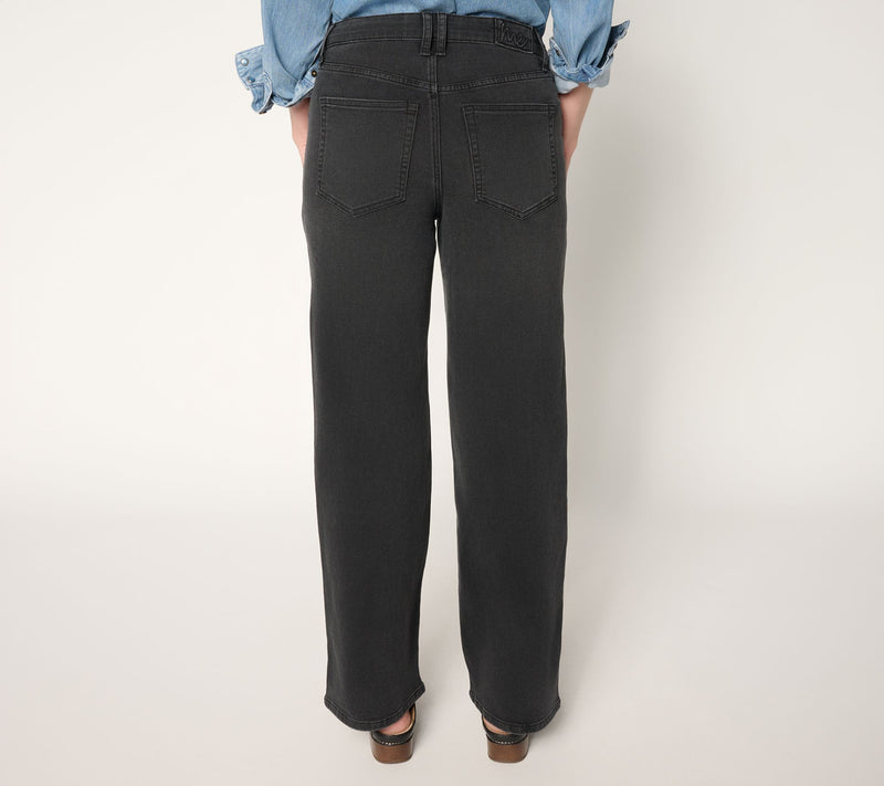 Me by Jennie Garth Petite Repreve Wide Leg Jeans- Color — View 4