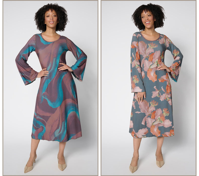 Women with Control Reversible Regular Printed Midi Dress — Main view