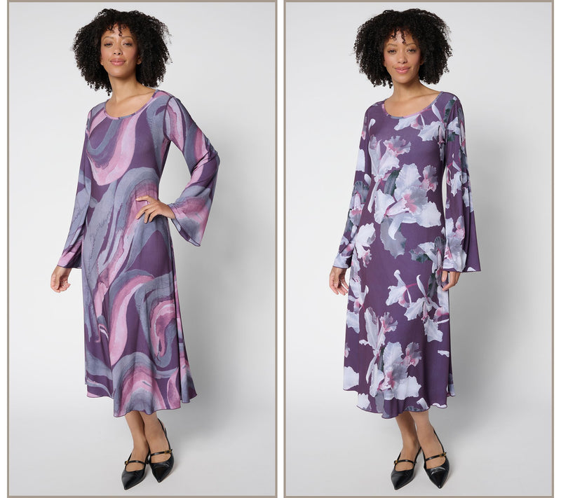 Women with Control Reversible Regular Printed Midi Dress — View 13