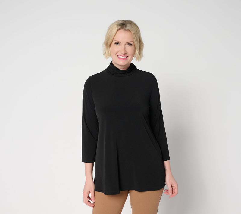 Susan  Graver Regular Essentials Liquid Knit Mock Neck Tunic — View 11