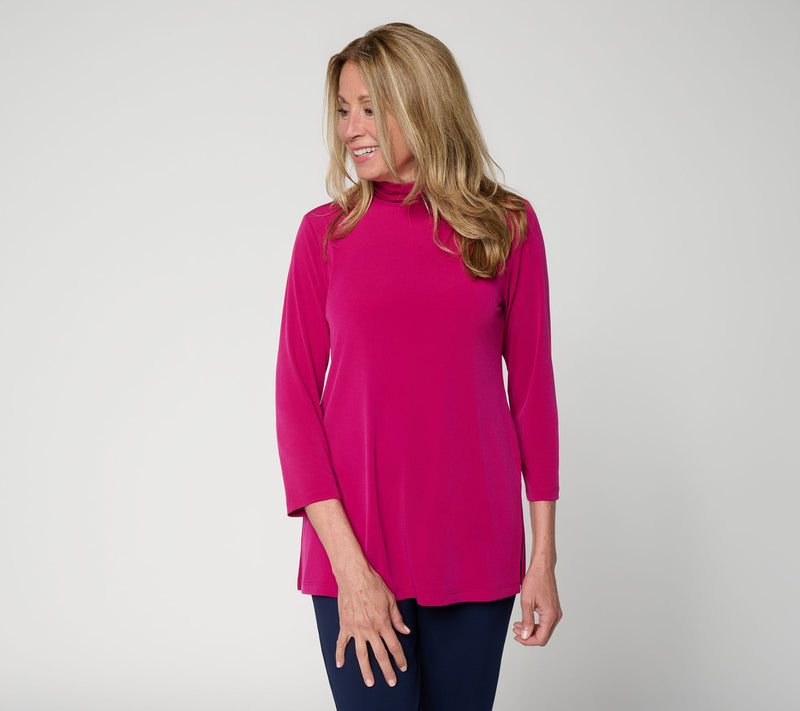 Susan  Graver Regular Essentials Liquid Knit Mock Neck Tunic — Main view