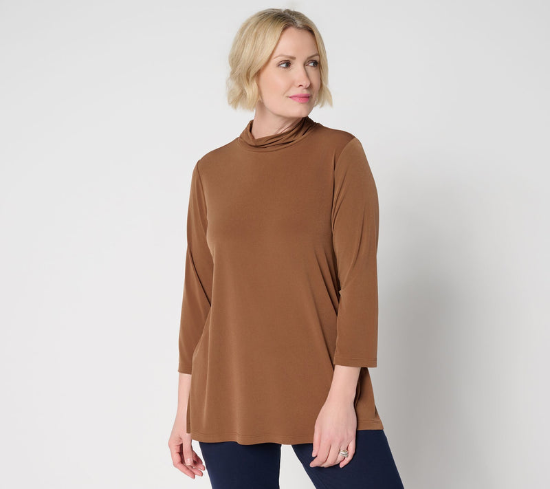 Susan  Graver Regular Essentials Liquid Knit Mock Neck Tunic — View 7