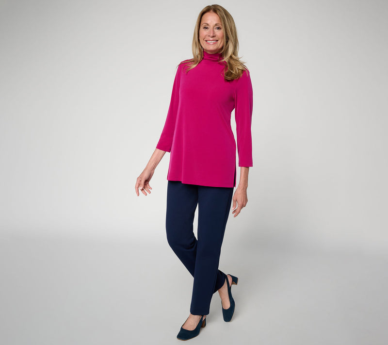 Susan  Graver Regular Essentials Liquid Knit Mock Neck Tunic — View 21