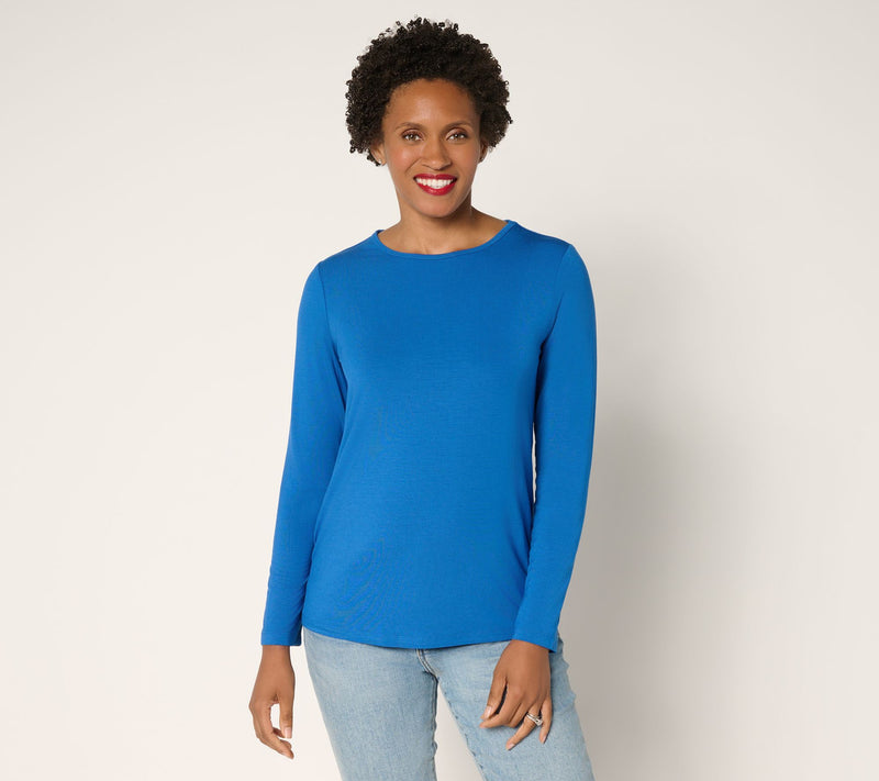 Susan Graver Essentials Rayon Allure Knit Long Sleeve Top — View 12