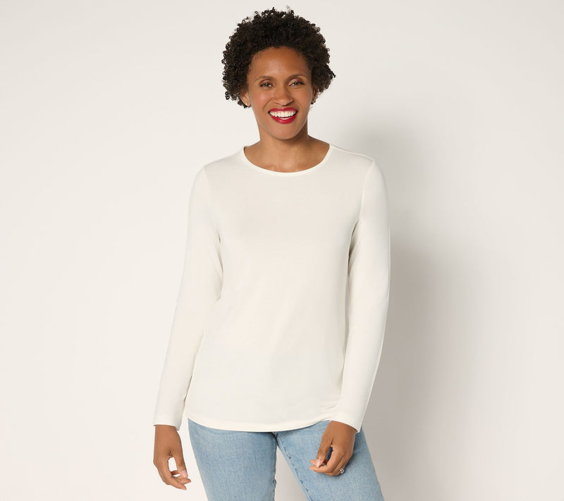 Susan Graver Essentials Rayon Allure Knit Long Sleeve Top — View 13