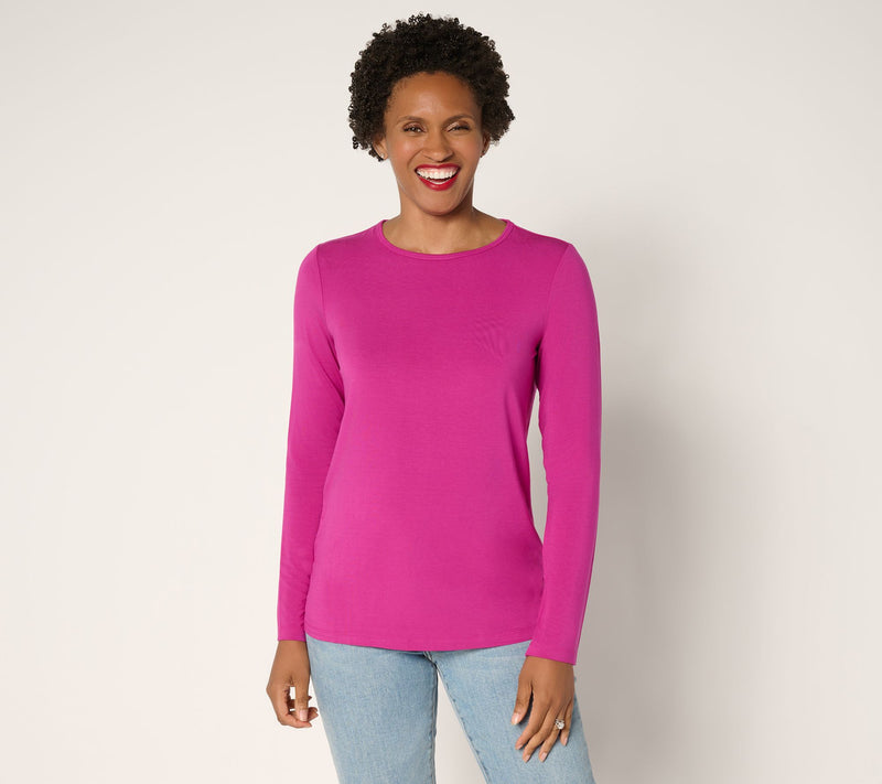 Susan Graver Essentials Rayon Allure Knit Long Sleeve Top — View 14
