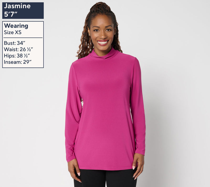 GRAVER Susan Graver LK Luxe Mock Neck Long Sleeve Top — View 3