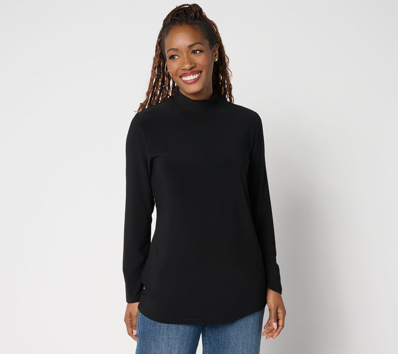 GRAVER Susan Graver LK Luxe Mock Neck Long Sleeve Top — View 12