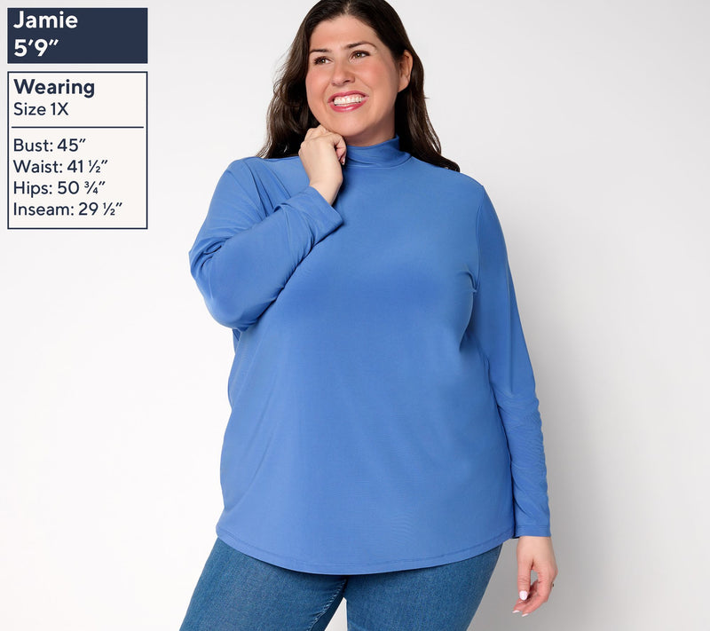 GRAVER Susan Graver LK Luxe Mock Neck Long Sleeve Top — View 2