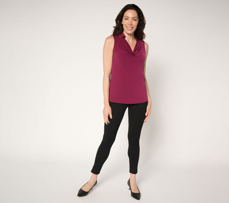 Susan Graver Liquid Knit Sleeveless Cowl-Neck Top — View 5