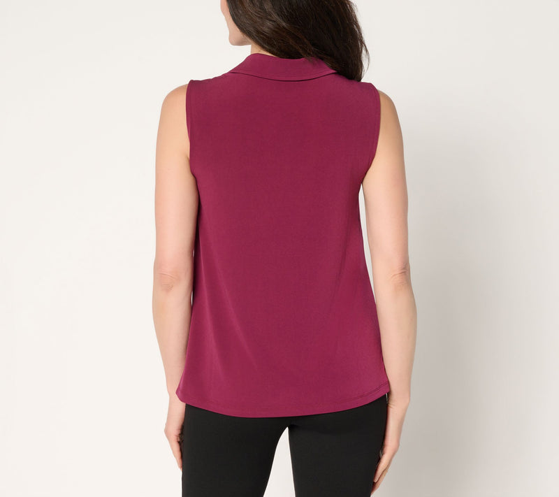 Susan Graver Liquid Knit Sleeveless Cowl-Neck Top — View 4