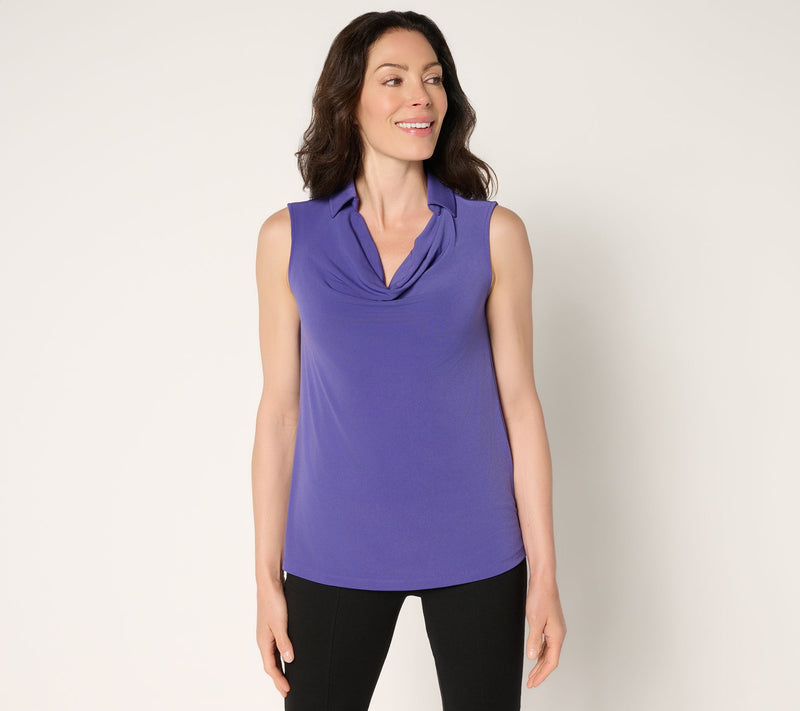 Susan Graver Liquid Knit Sleeveless Cowl-Neck Top — View 13