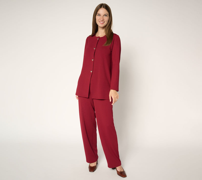 Susan Graver Regular Rib Knit Button Front Cardigan — View 13