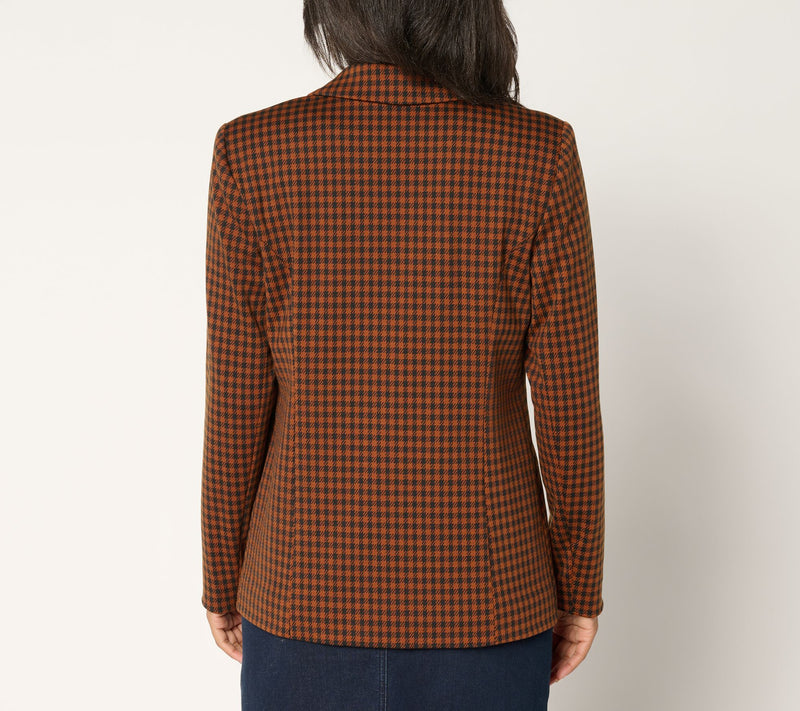 Tailored by Susan Graver Printed Ponte Embellished Blazer — View 4