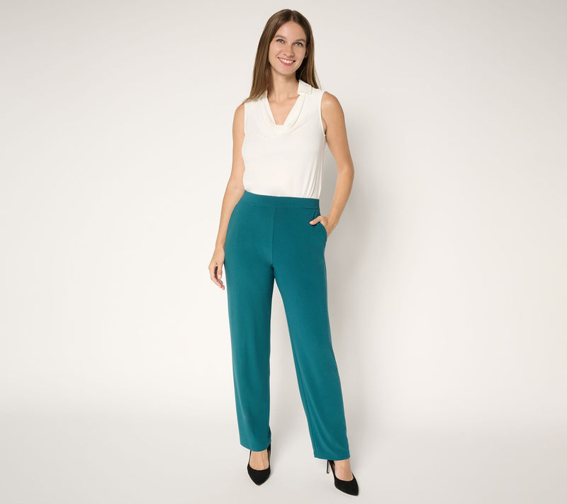 Susan Graver Every Day Petite Textured Liquid Knit Pants — View 5