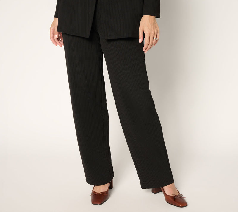 Susan Graver Regular Rib Knit Pull-On Straight Leg Pants — View 9