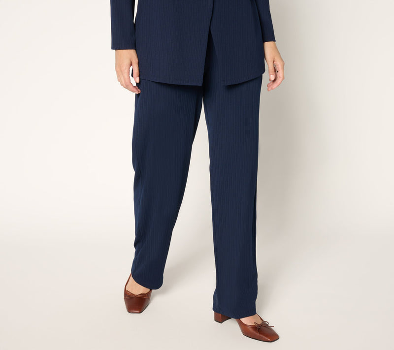 Susan Graver Regular Rib Knit Pull-On Straight Leg Pants — View 7