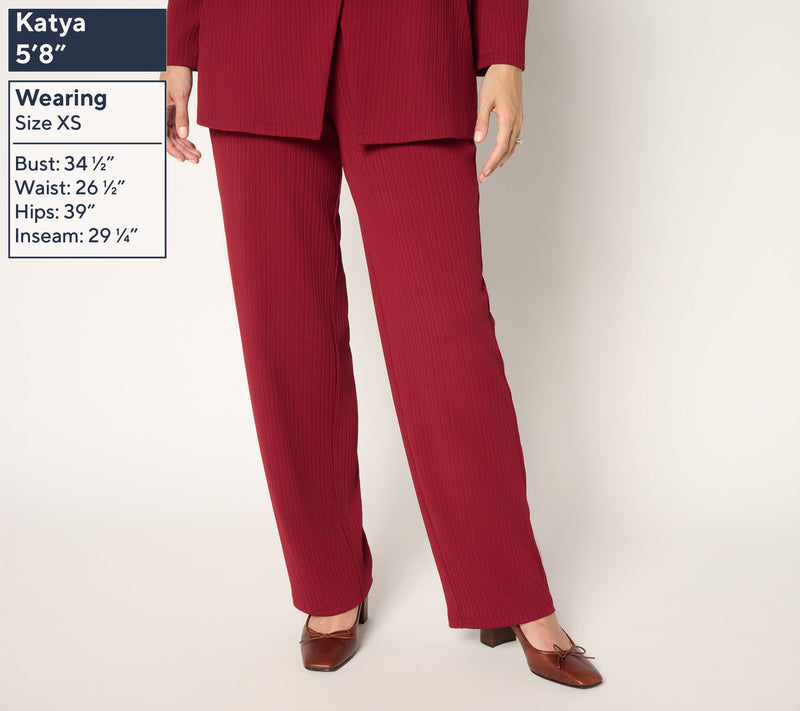 Susan Graver Regular Rib Knit Pull-On Straight Leg Pants — View 11