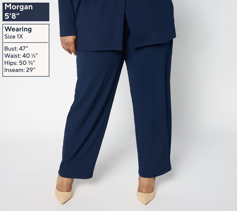 Susan Graver Regular Rib Knit Pull-On Straight Leg Pants — View 10