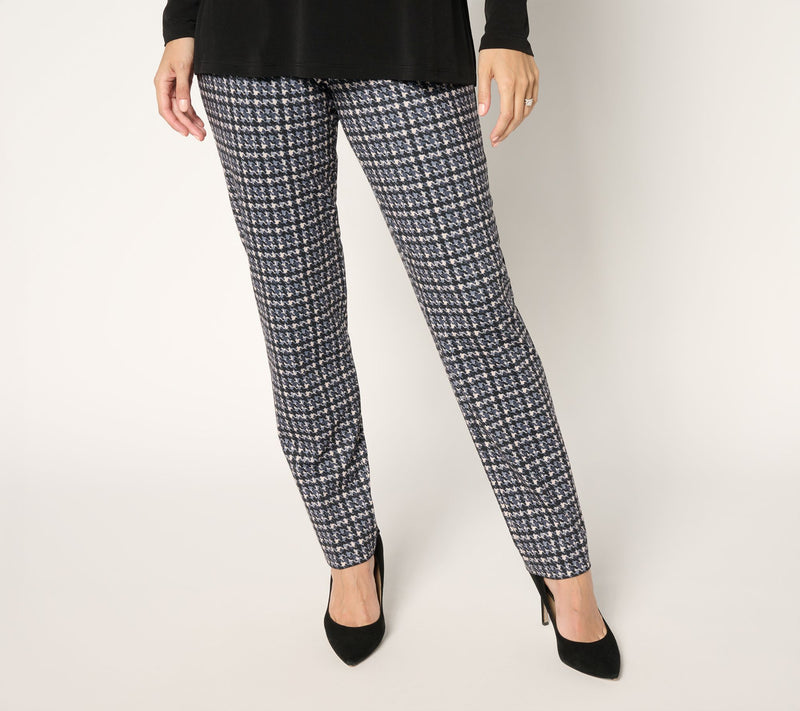 Susan Graver Regular Printed Ponte Straight Leg Pull -On Pants — View 10