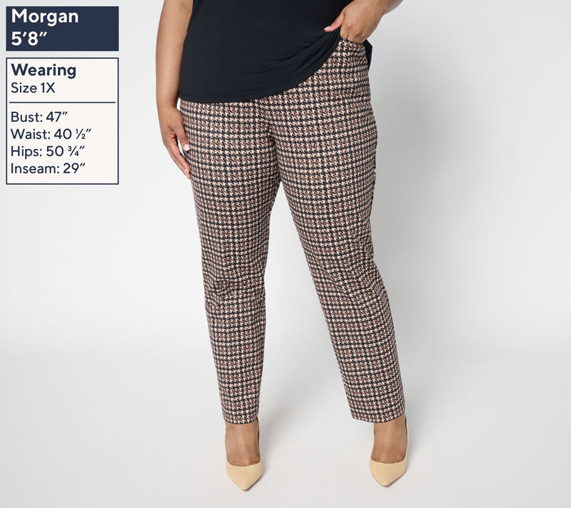 Susan Graver Regular Printed Ponte Straight Leg Pull -On Pants — View 2