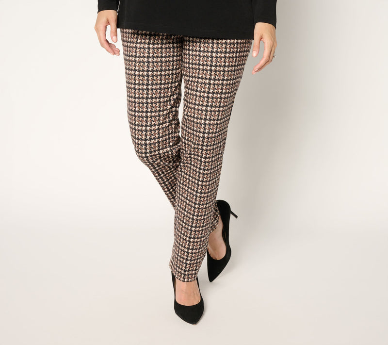 Susan Graver Regular Printed Ponte Straight Leg Pull -On Pants — View 12