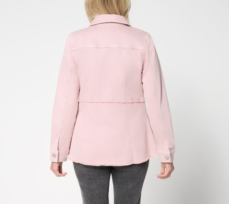 LOGO by Lori Goldstein Petite Desert Wash Denim Jacket — View 16