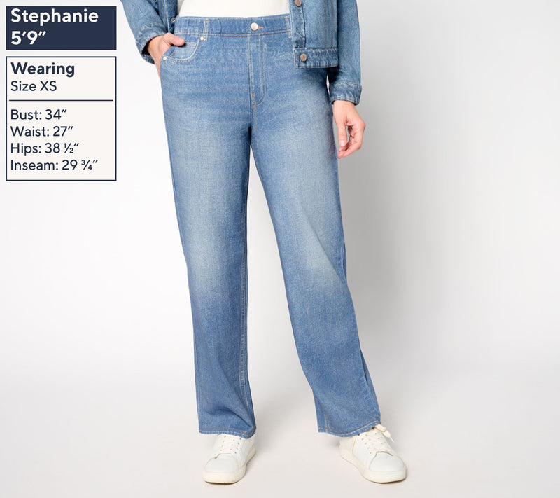 AnyBody Regular Printed Denim Effect French Terry Sweatpant Jeans — View 6