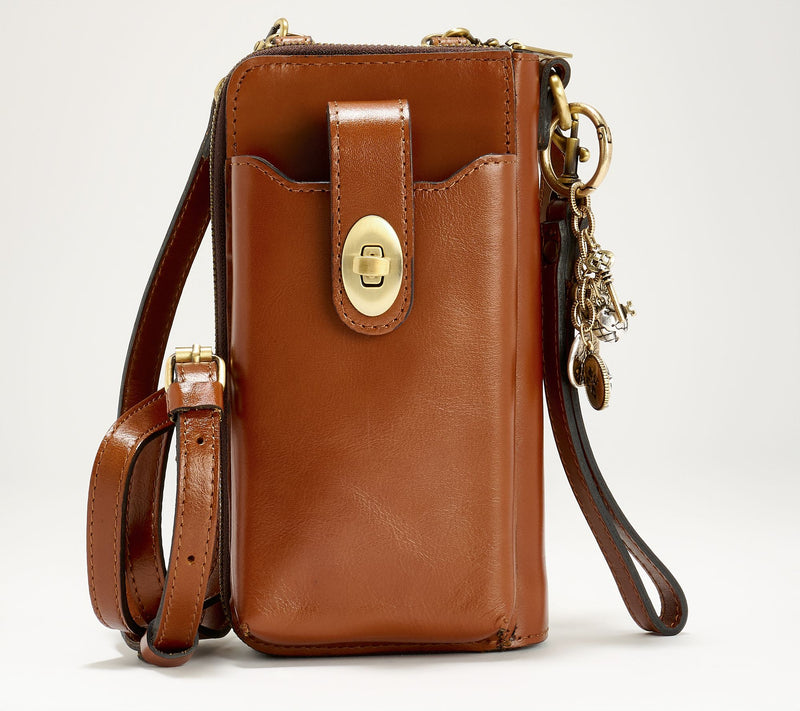 Patricia Nash Amalia Leather Phone Crossbody with Charm and Wristlet — View 17