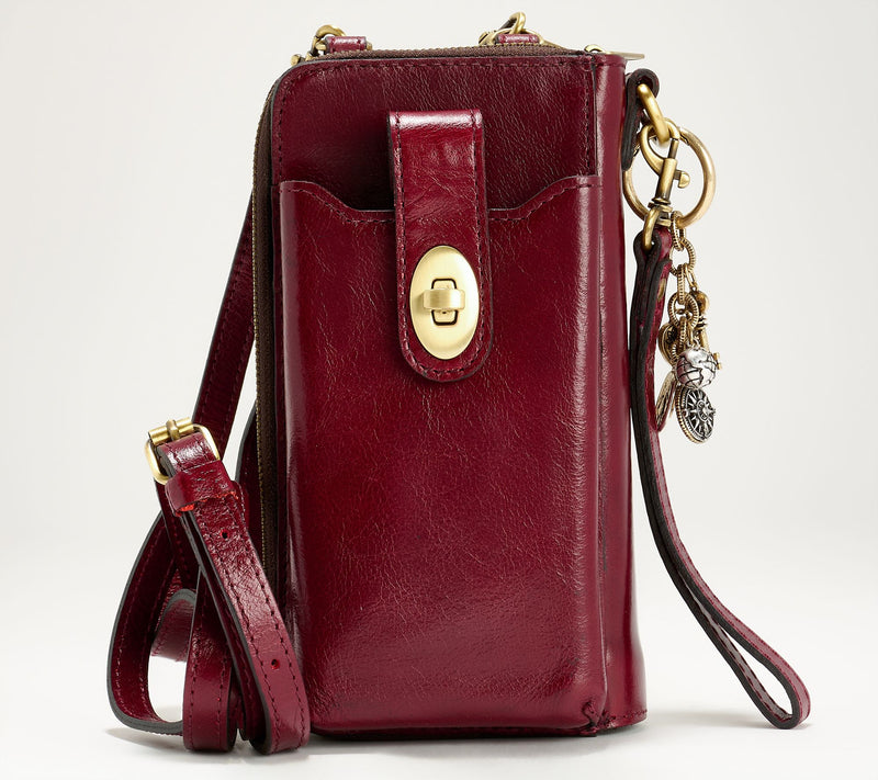 Patricia Nash Amalia Leather Phone Crossbody with Charm and Wristlet — View 19