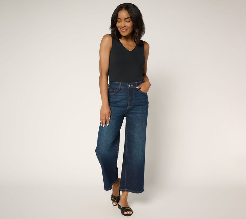 Warp & Weft NCE Cropped Wide Leg Jeans — View 10