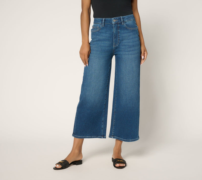 Warp & Weft NCE Cropped Wide Leg Jeans — View 7