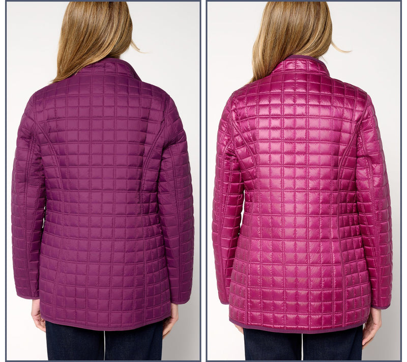 Joan Rivers Matte to Pearl Reversible Quilted Snap Front Jacket — View 5