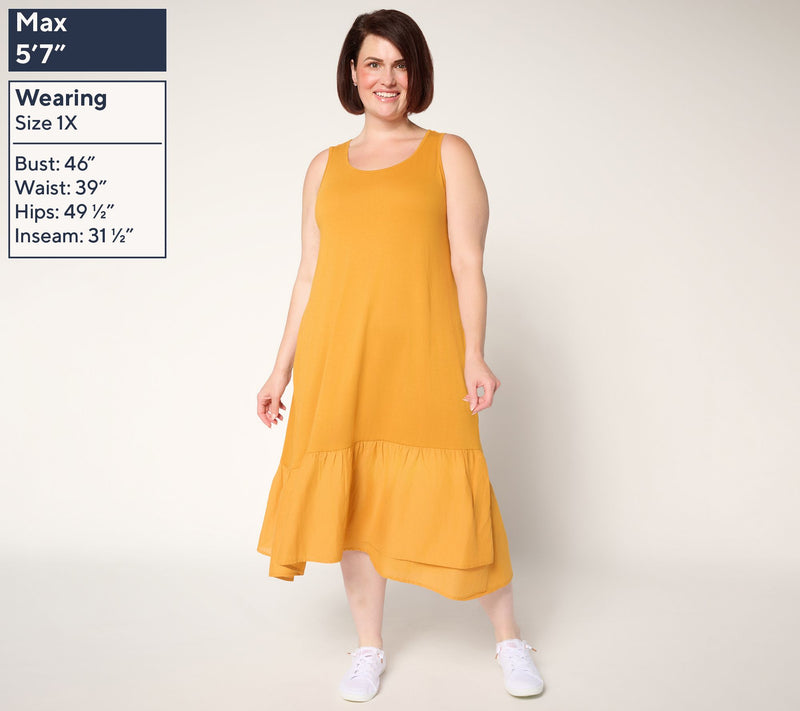 LOGO by Lori Goldstein Petite Knit Midi Tank Dress — View 2