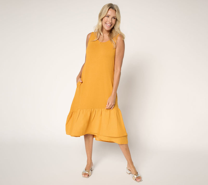 LOGO by Lori Goldstein Petite Knit Midi Tank Dress — View 13