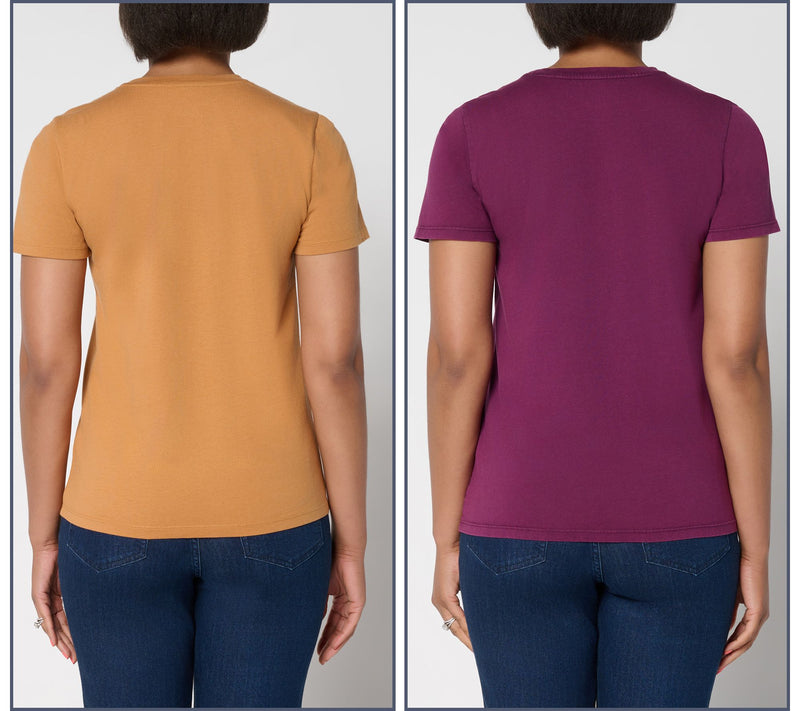 LOGO Principles by Lori Goldstein 2-Pack Knit Tees — View 12