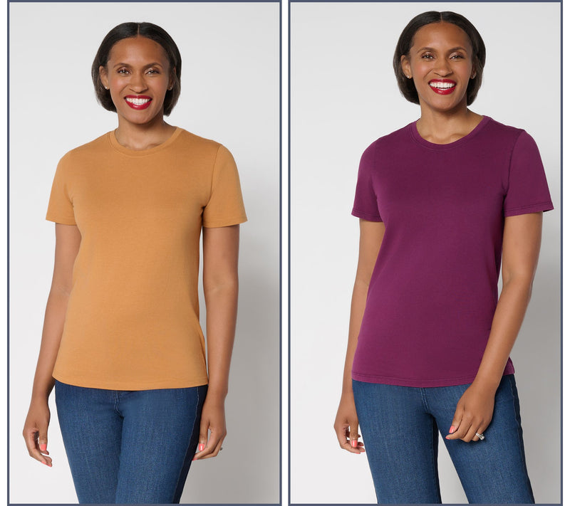LOGO Principles by Lori Goldstein 2-Pack Knit Tees — View 7