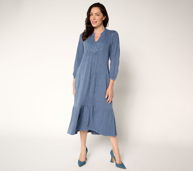 LOGO Lavish by Lori Goldstein Petite 100% Cotton Midi Dress — View 11