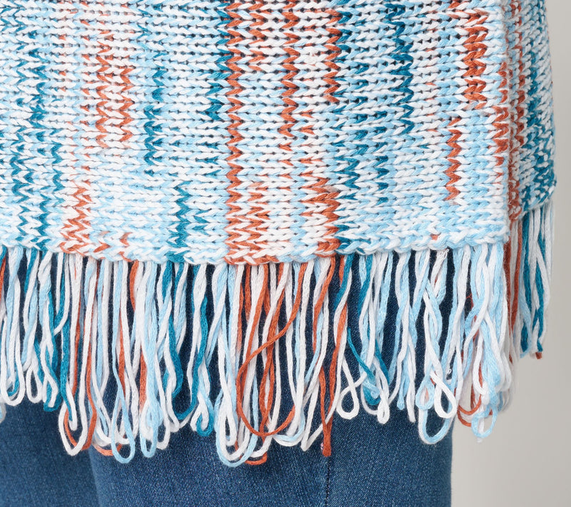 Denim & Co. Canyon Retreat Petite Fringe Sweater Cardigan — View 6