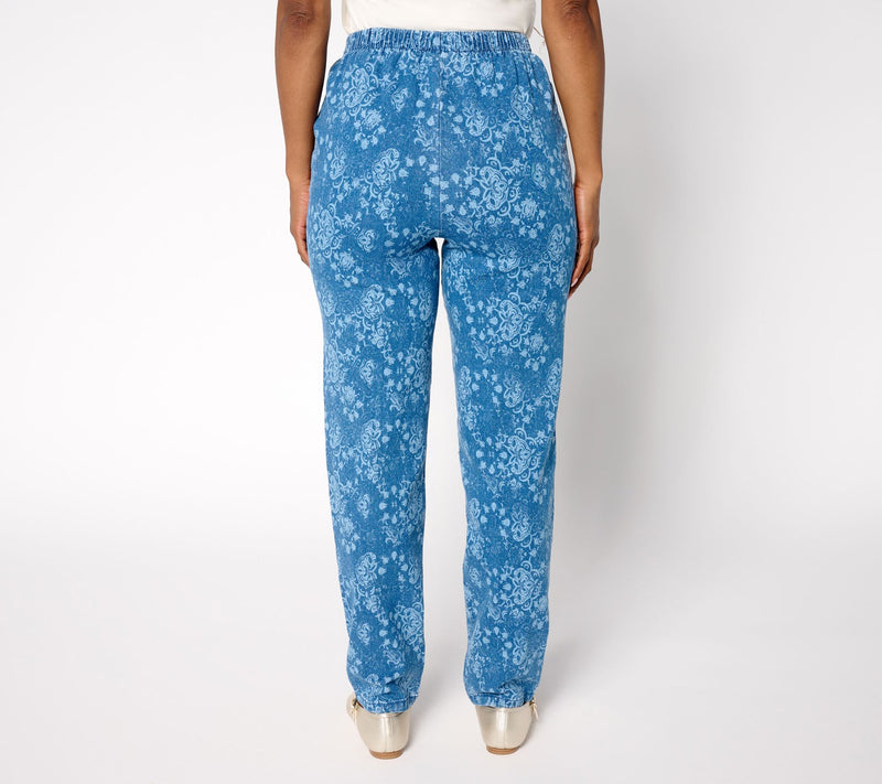 Denim & Co. Regular Original Waist Side Pocket Printed Pant — View 10