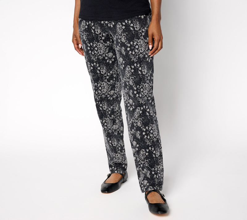 Denim & Co. Regular Original Waist Side Pocket Printed Pant — Main view