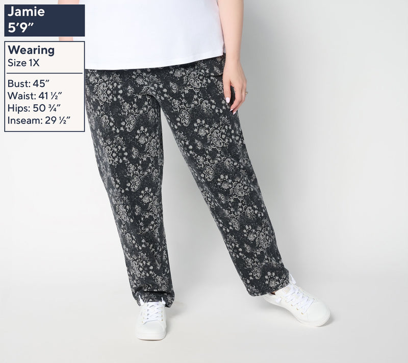 Denim & Co. Regular Original Waist Side Pocket Printed Pant — View 8