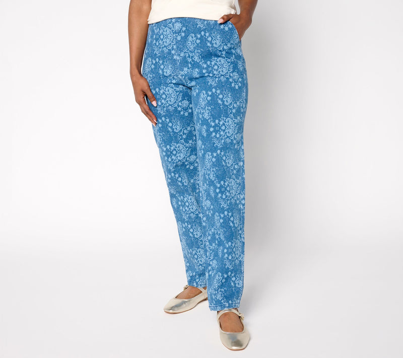 Denim & Co. Regular Original Waist Side Pocket Printed Pant — View 7