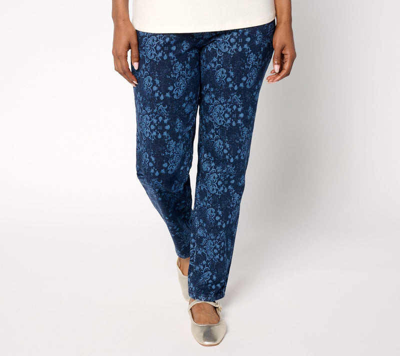 Denim & Co. Regular Original Waist Side Pocket Printed Pant — View 5