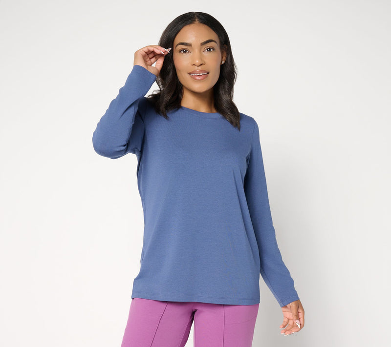 Denim & Co. Essentials So Soft Jersey Round Neck Top — View 14